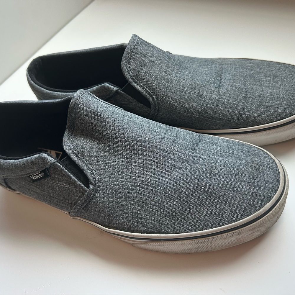 Vans Men's Gray Slip-On Loafers